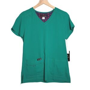 Koi Basics NEW Womens Becca Scrub Top S Green Nurse Medical Caregiver‎
